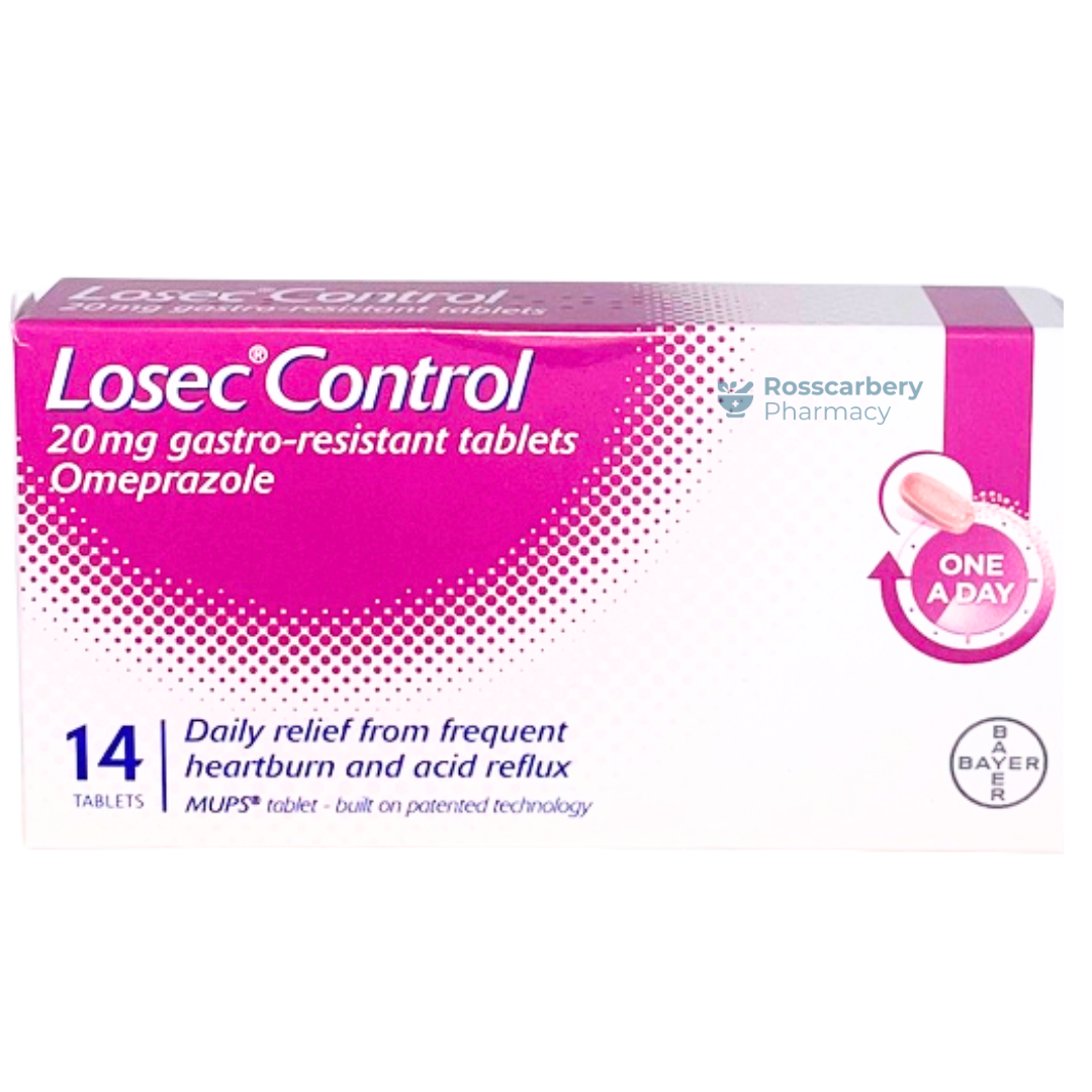 Losec Control 20mg Gastro Resistant Tablets