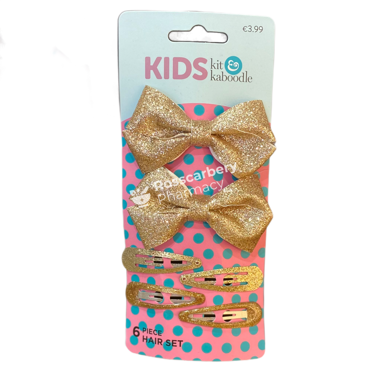 Kit & Kaboodle Glitter Clip Bow Set 6Pc 1 / Gold Hair Accessories