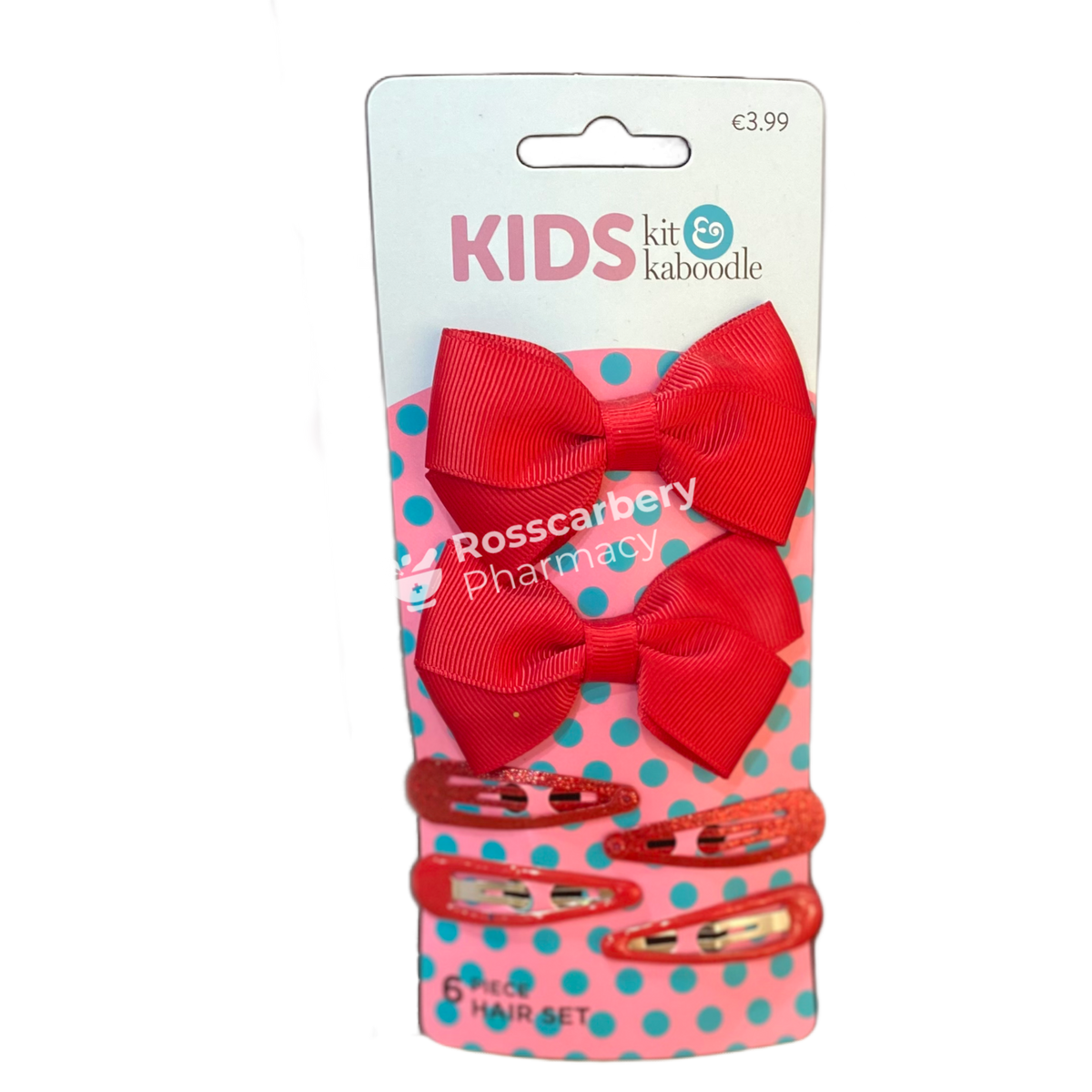 Kit & Kaboodle Glitter Clip Bow Set 6Pc 1 / Red Hair Accessories