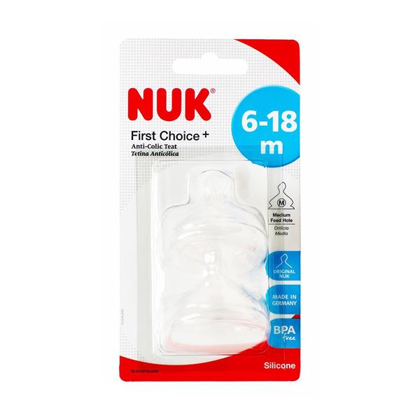 NUK First Choice No Colic Teat Silicone 6-18 months