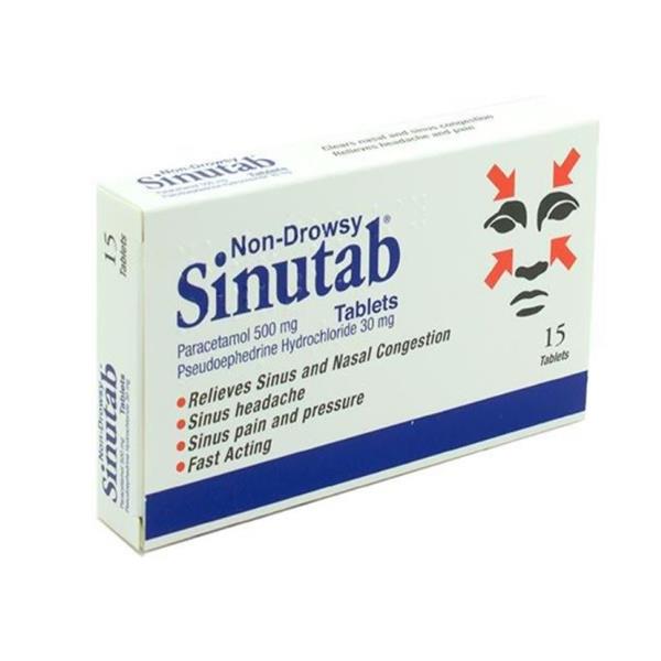 Sinutab Non-Drowsy 500mg/30mg Tablets