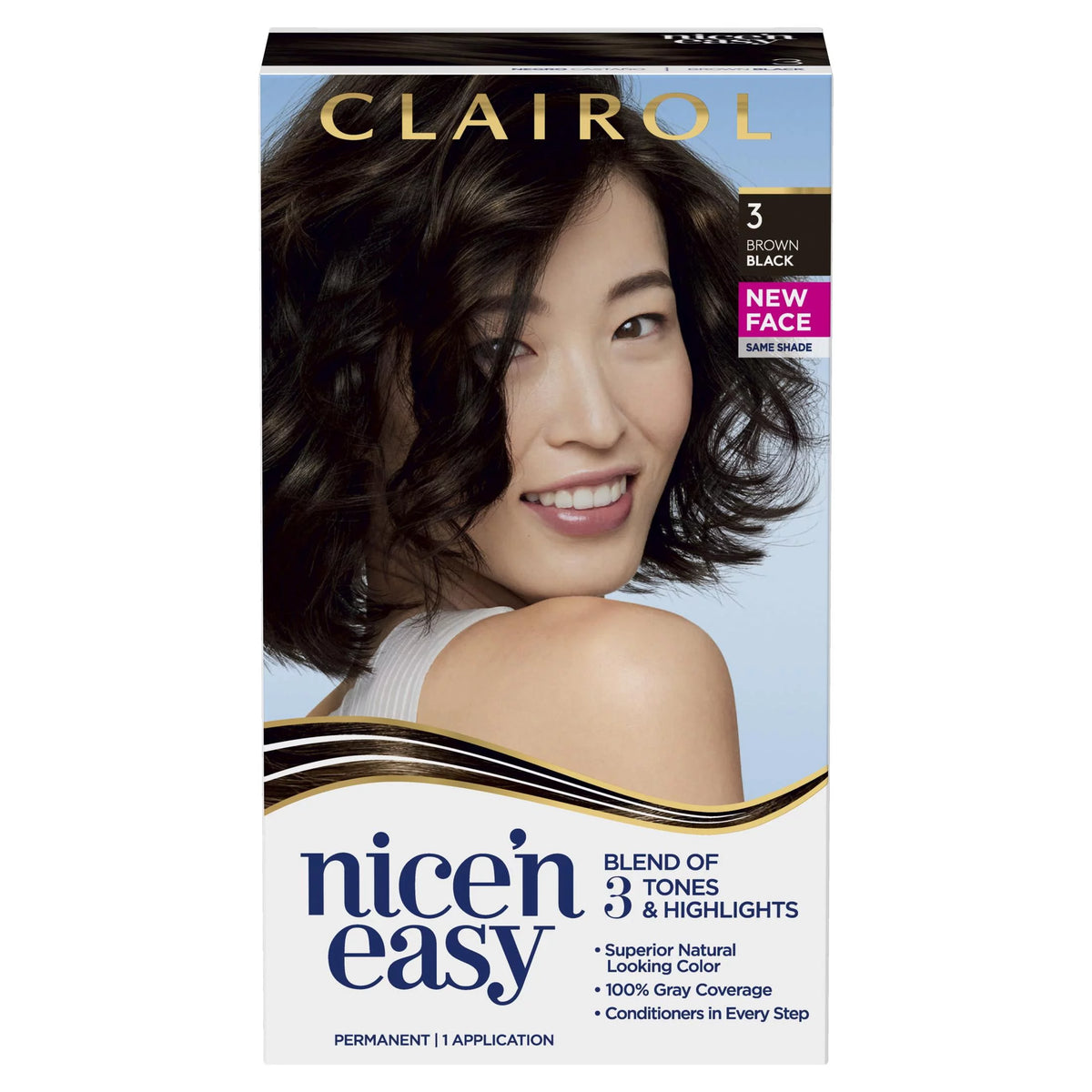 Clairol - Nice&#39;n Easy Creme Permanent Natural Looking Colour - 3 Brown Black