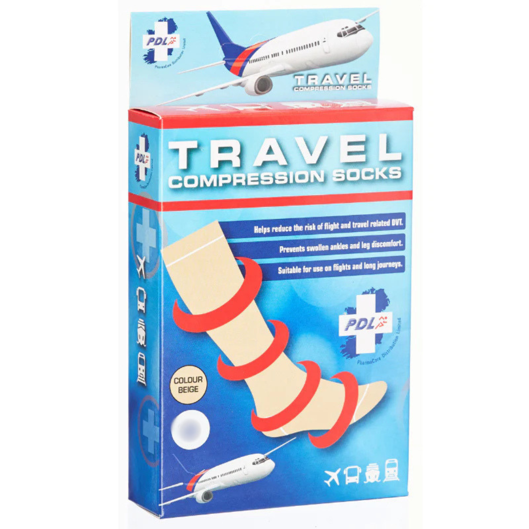 PharmaCare Travel Compression Socks 1 Pair - Beige