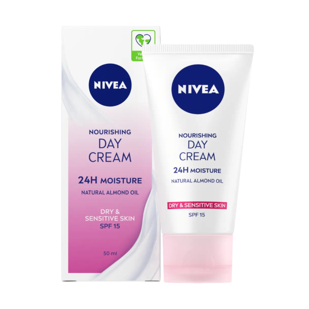Nivea Nourishing Day Cream For Dry &amp; Sensitive Skin SPF15