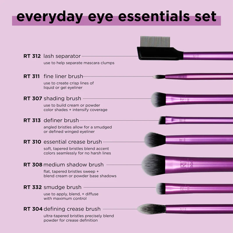 Real Techniques Everyday Eye Essentials Make Up Brush Set