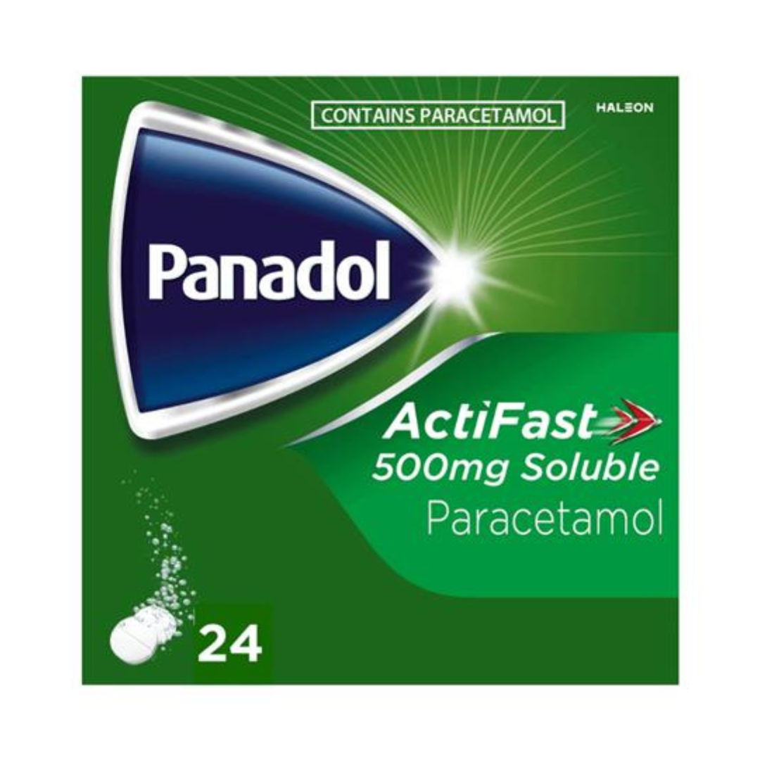Panadol Actifast 500mg Soluble Tablets Paracetamol 24 Pack