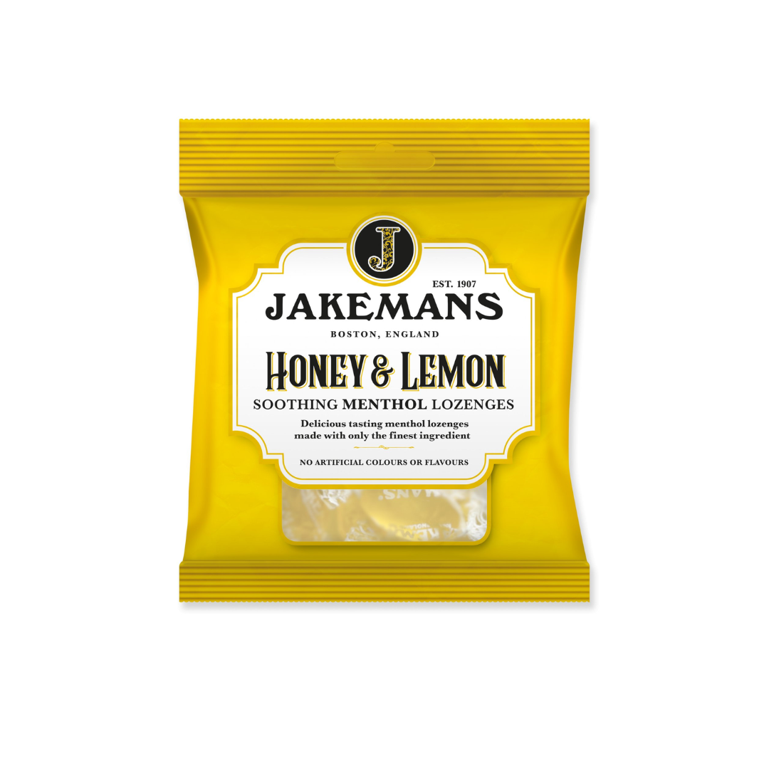 JAKEMANS Honey & Lemon Menthol - Soothing Menthol Sweets
