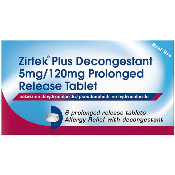 Zirtek Plus Decongestant 5mg/120mg Prolonged Release Tablets