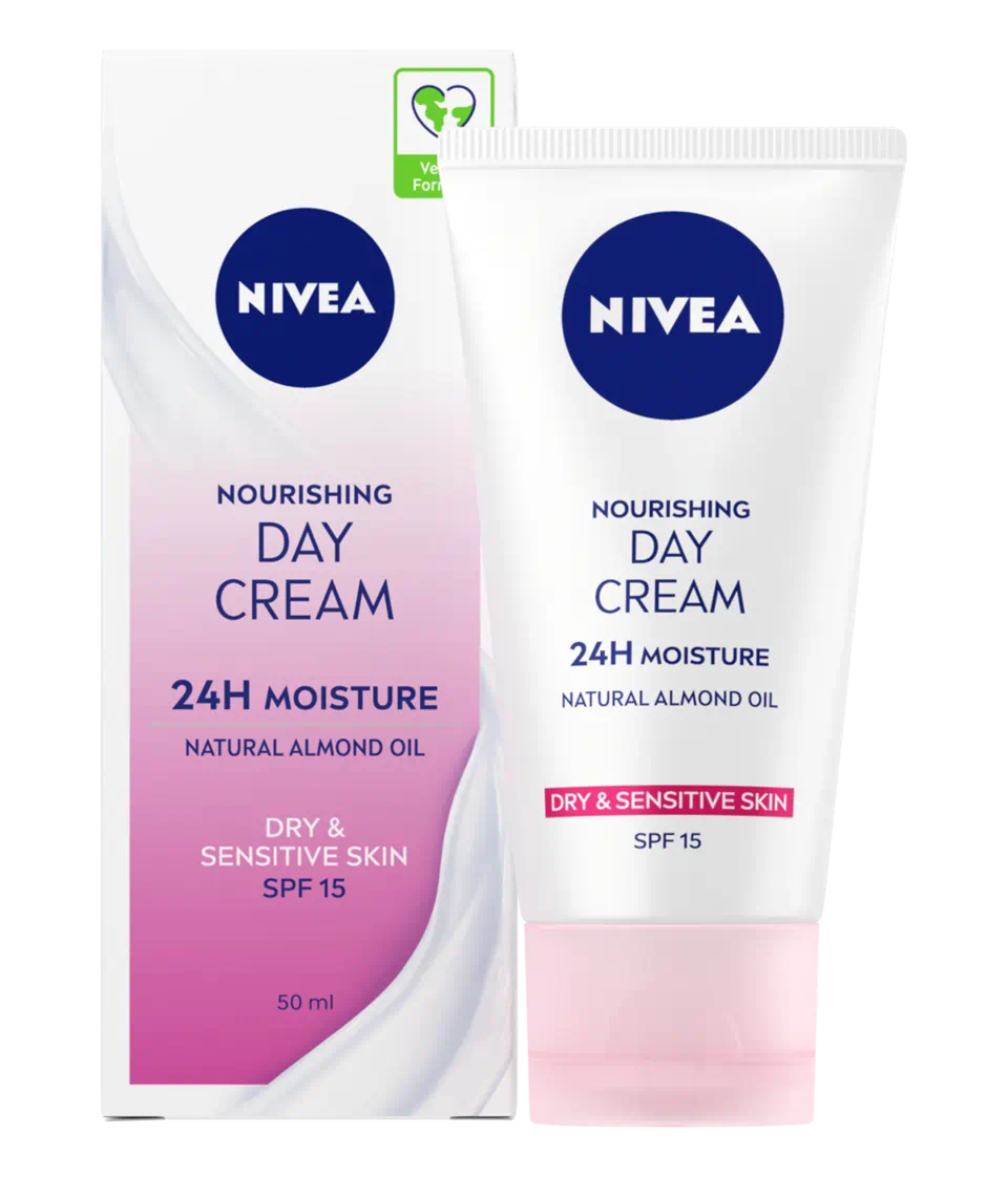 Nivea Nourishing Day Cream For Dry &amp; Sensitive Skin SPF15