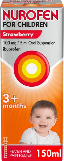 Nurofen For Children Sugar Free 3m+ with Syringe (Strawberry)