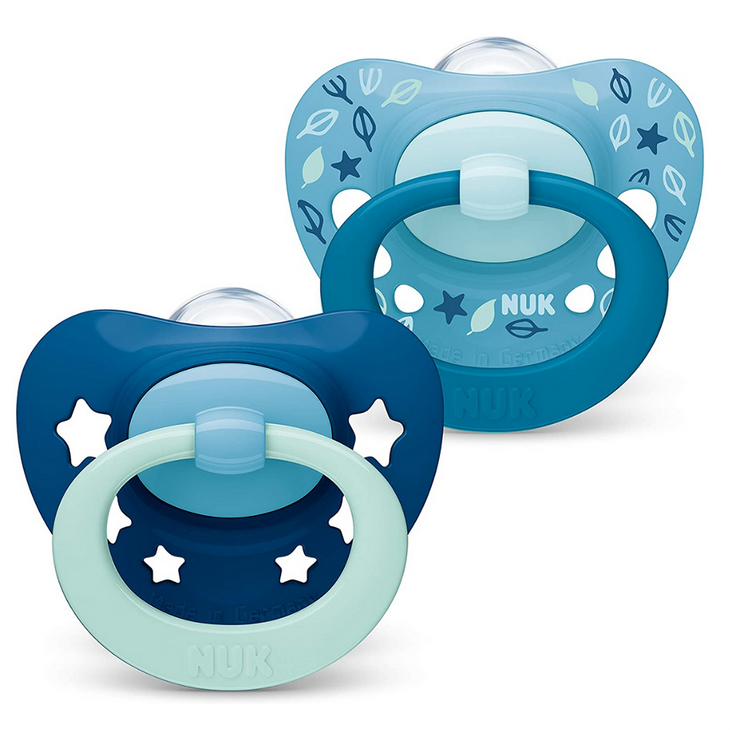 NUK Signature Soothers Silicone 6-18 months Blue Twin Pack