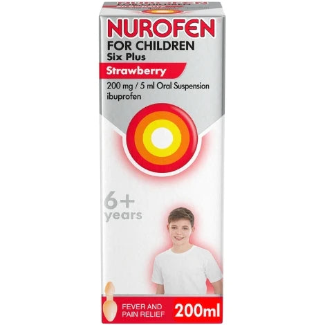 Nurofen For Children Sugar Free Six Plus with Spoon (Strawberry)