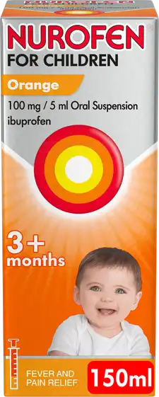 Nurofen For Children Sugar Free 3m+ with Syringe (Orange)