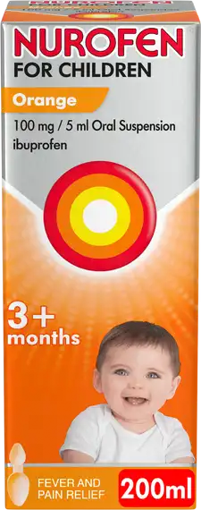 Nurofen For Children Sugar Free 3m+ with Spoon (Orange)