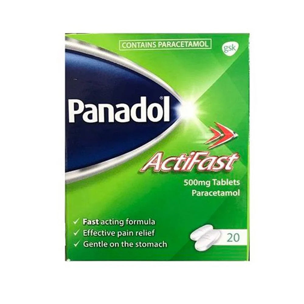 Panadol Actifast 500mg Tablets Paracetamol 20 Pack