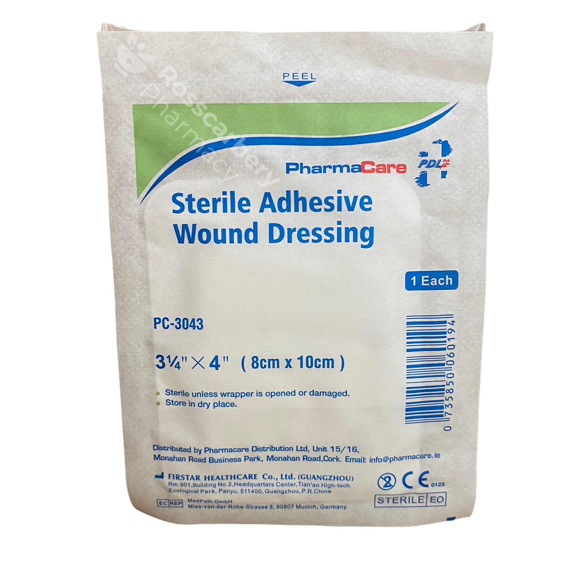 PharmaCare Sterile Adhesive Wound Dressing (8cm x 10cm) - Single
