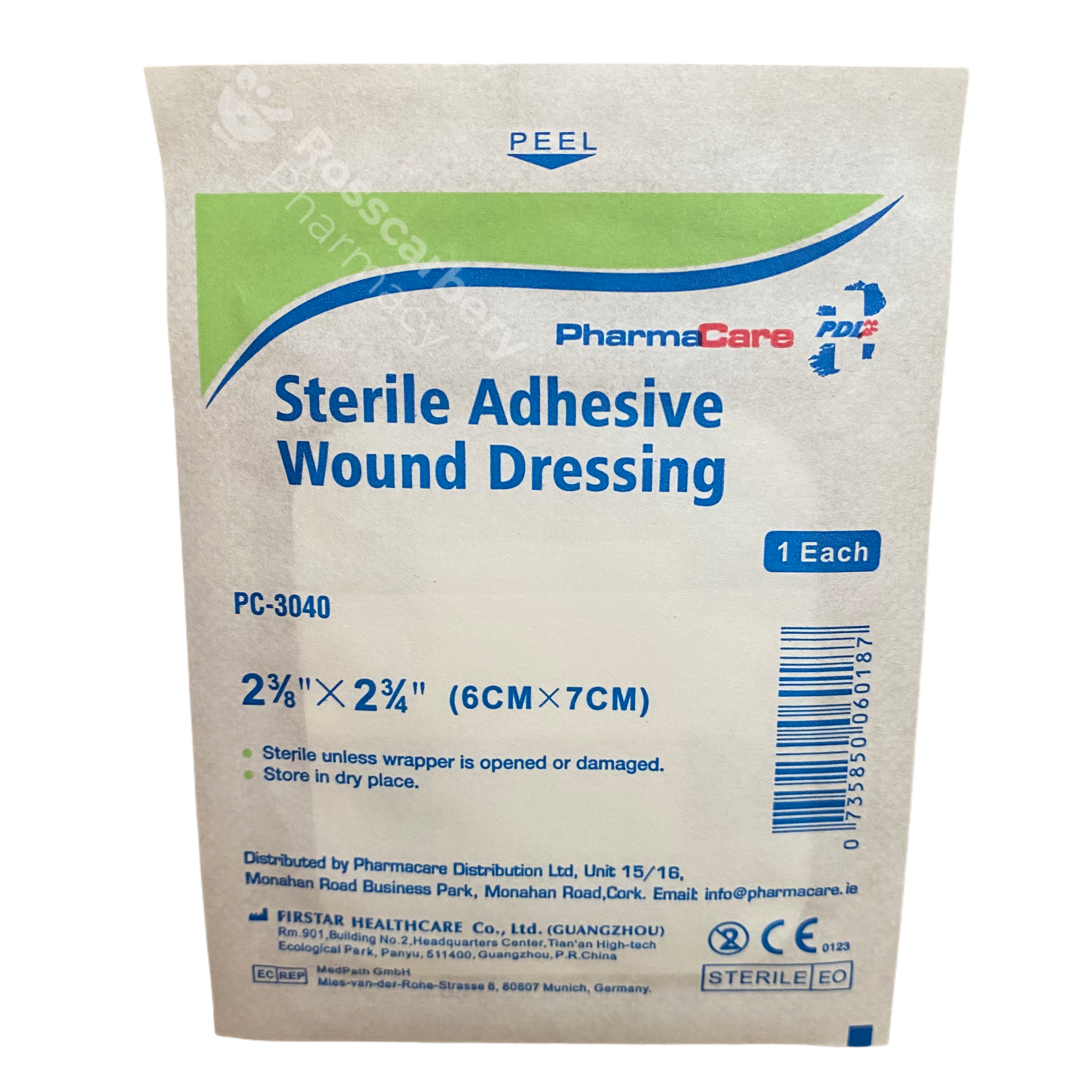 PharmaCare Sterile Adhesive Wound Dressing (6cm x 7cm) - Single
