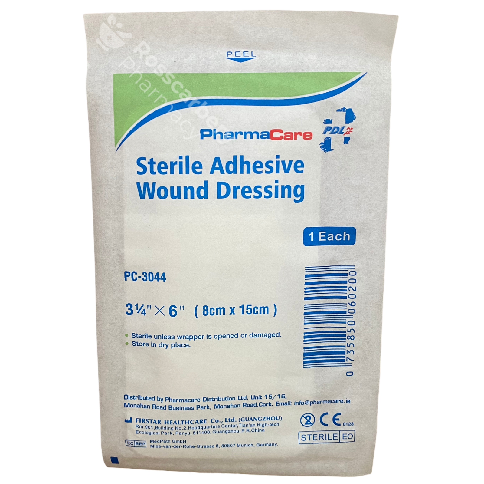 PharmaCare Sterile Adhesive Wound Dressing (8cm x 15cm) - Single