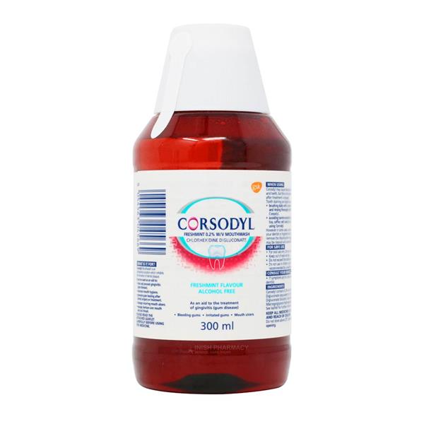 Corsodyl Alcohol Free Freshmint 0.2% w/v Mouthwash - 300ml