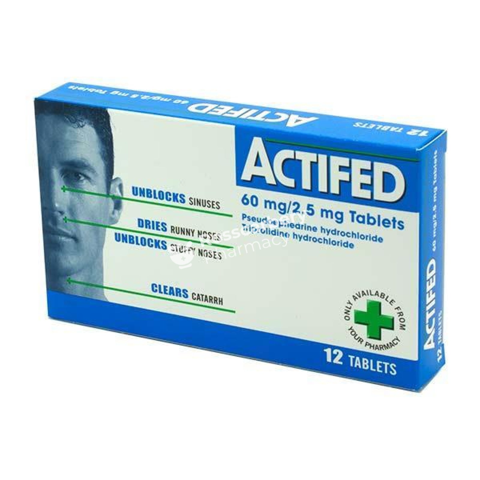 Actifed 60Mg/2.5Mg Tablets Cold & Flu Combination Products