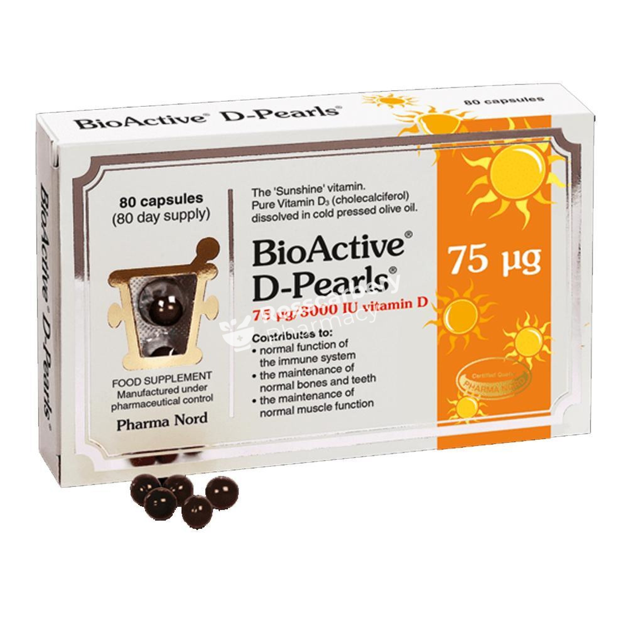 Bioactive D-Pearls 75Ug/3000 Iu Vitamin D Immune System