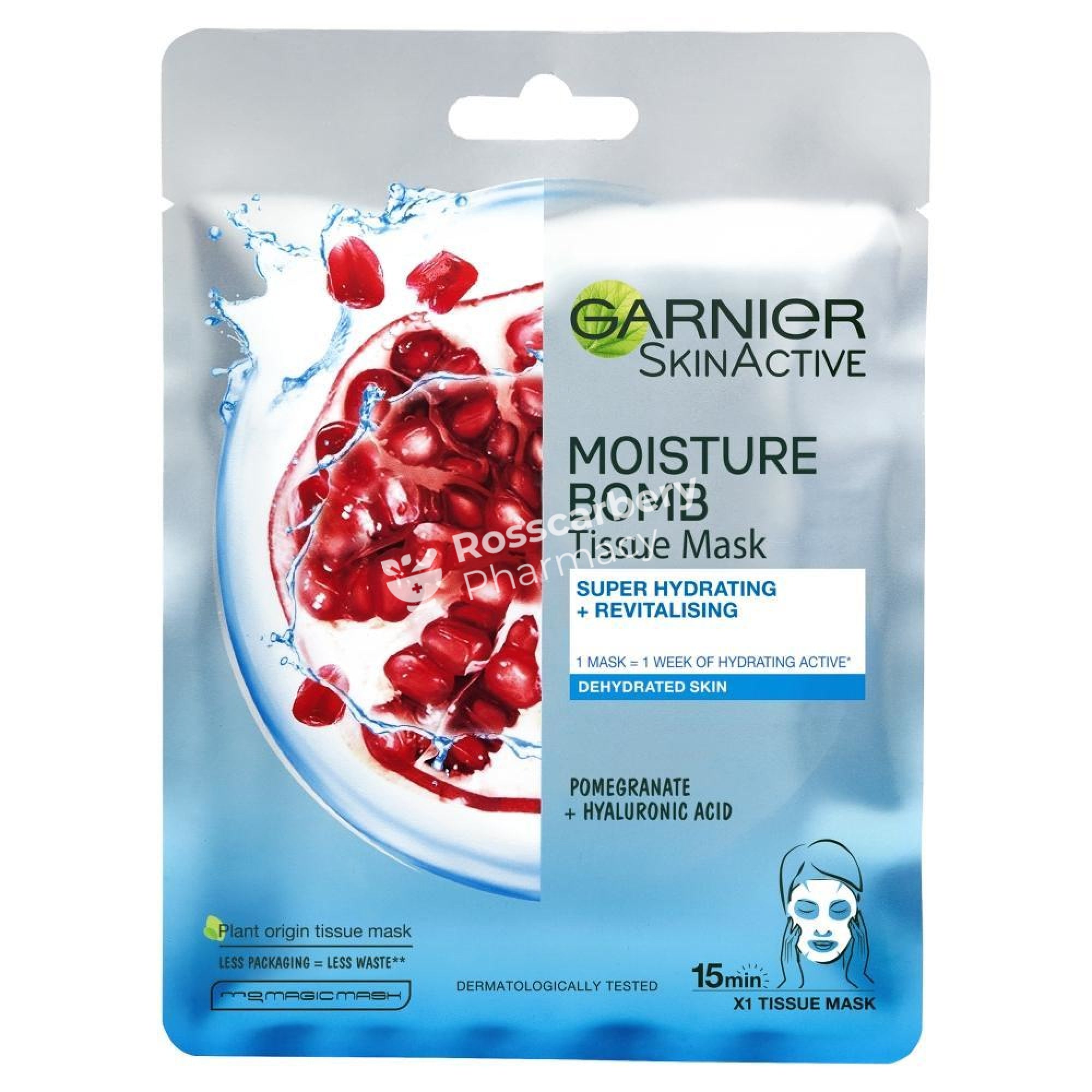 Garnier Skinactive Moisture Bomb Tissue Mask - Pomegranate + Hyaluronic Acid Face Masks/treatment
