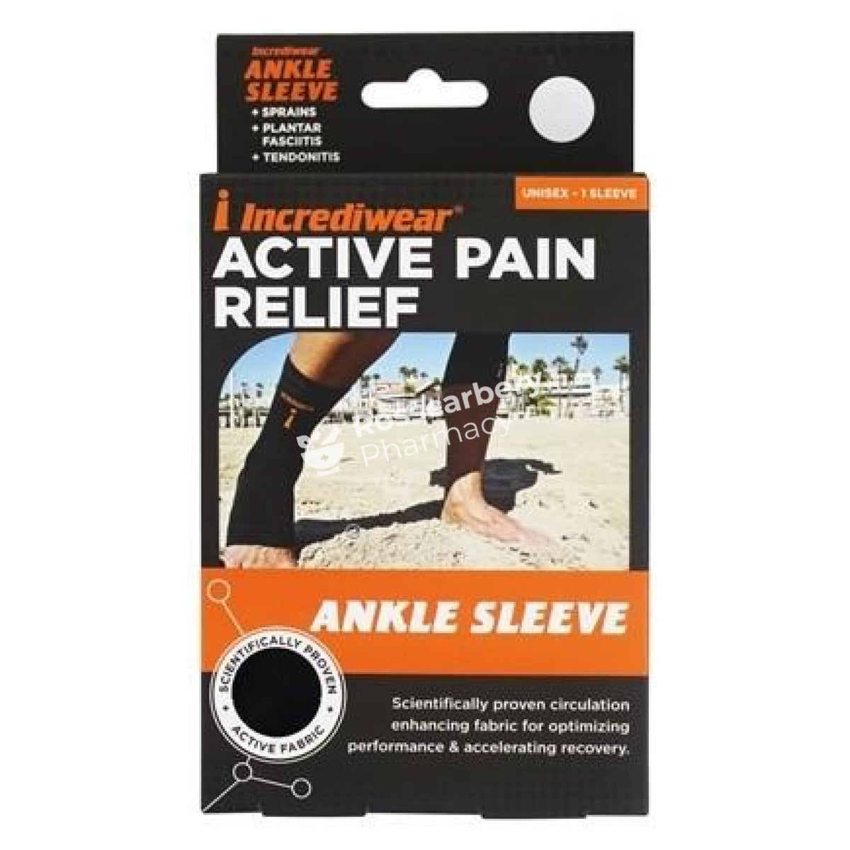 Incrediwear Active Pain Relief Ankle Sleeve - Black 1 / Small/medium Supports &amp; Compression Hoisery