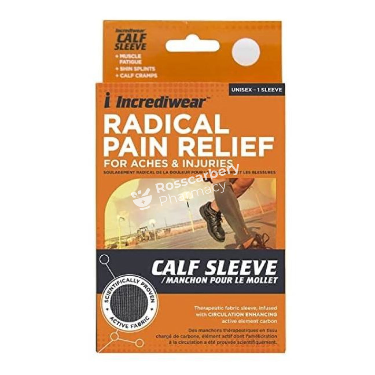 Incrediwear Active Pain Relief Calf Sleeve Large - Charcoal Supports &amp; Compression Hoisery