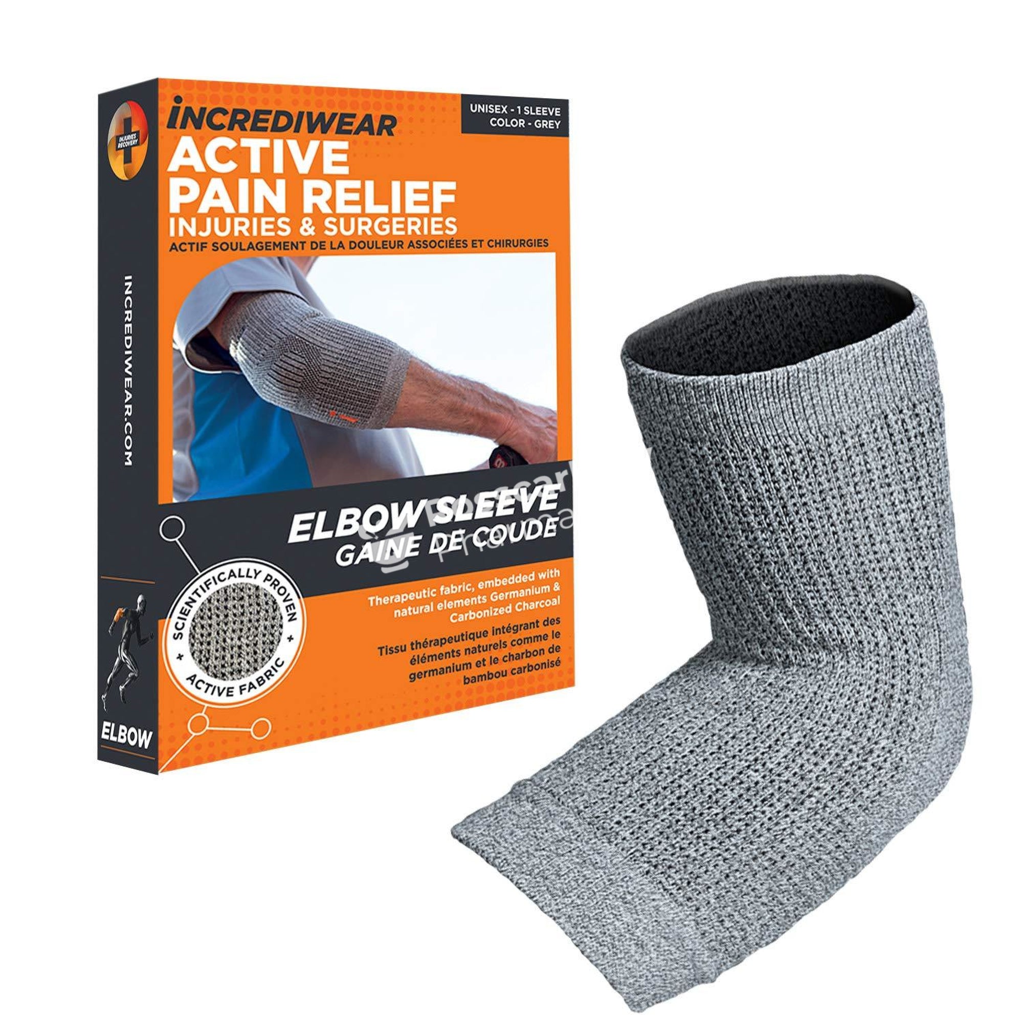 Incrediwear Active Pain Relief Elbow Sleeve - Grey Supports & Compression Hoisery
