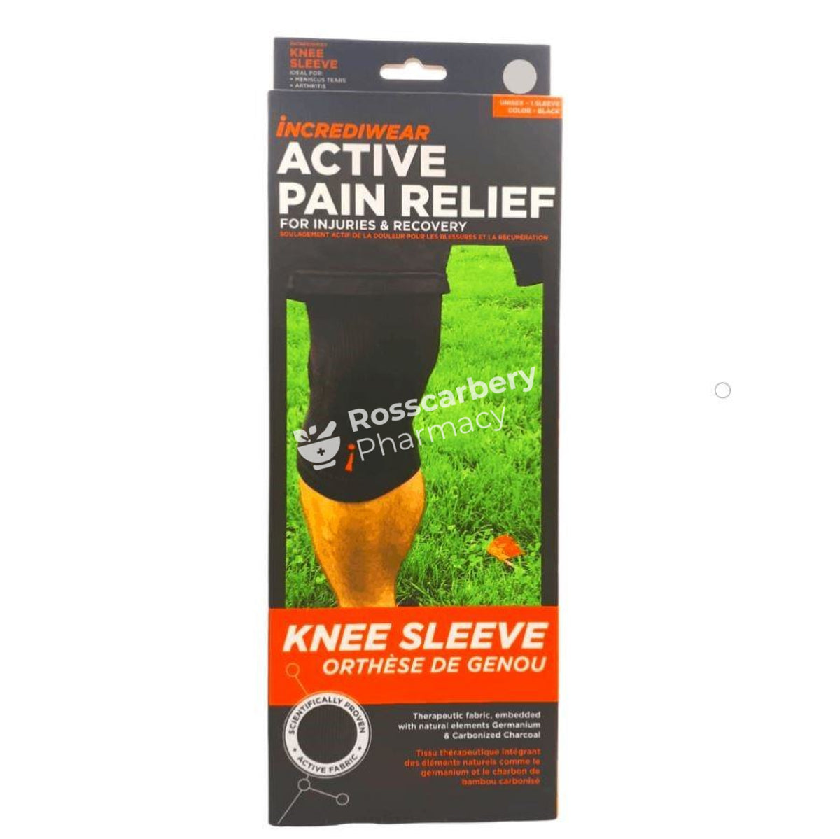 Incrediwear Active Pain Relief Knee Sleeve - Black Supports &amp; Compression Hoisery