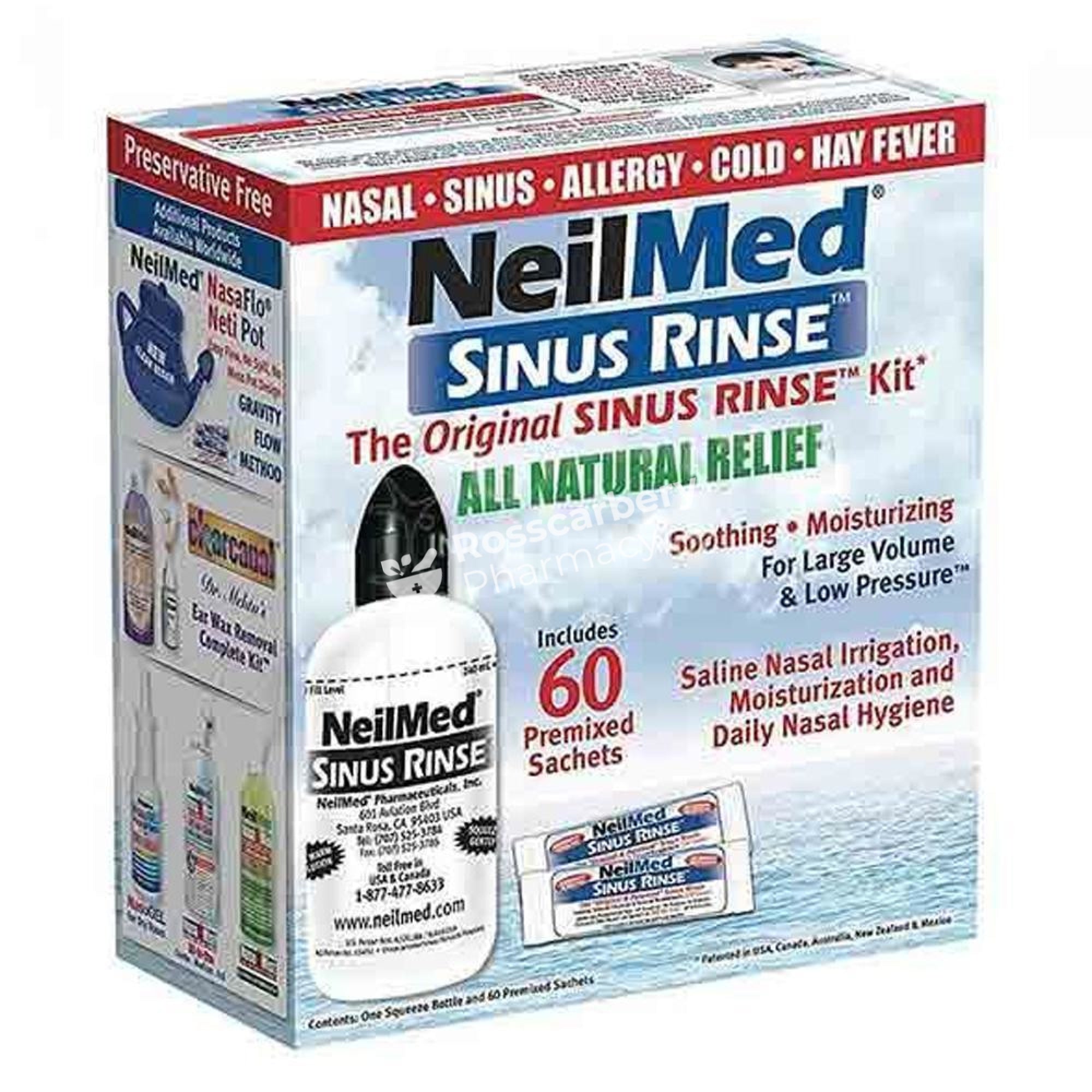 Neilmed Sinus Rinse Kit With 60 Premixed Sachets Blocked Nose &