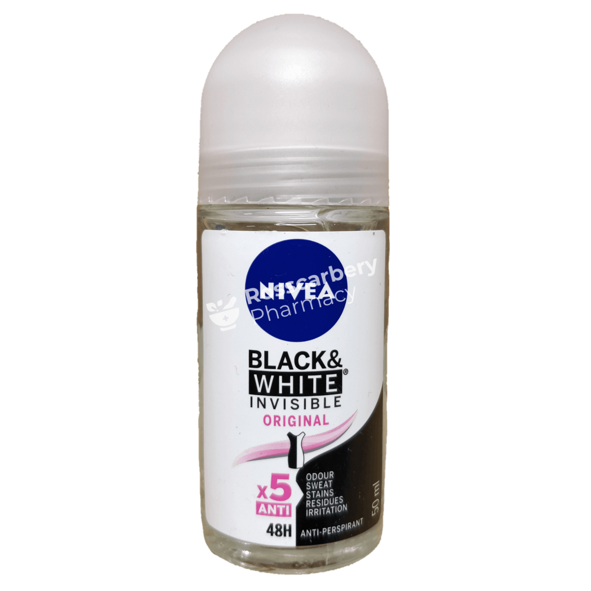 Nivea Black &amp; White Invisible Original 50Ml Deodorant Anti-Perspirant
