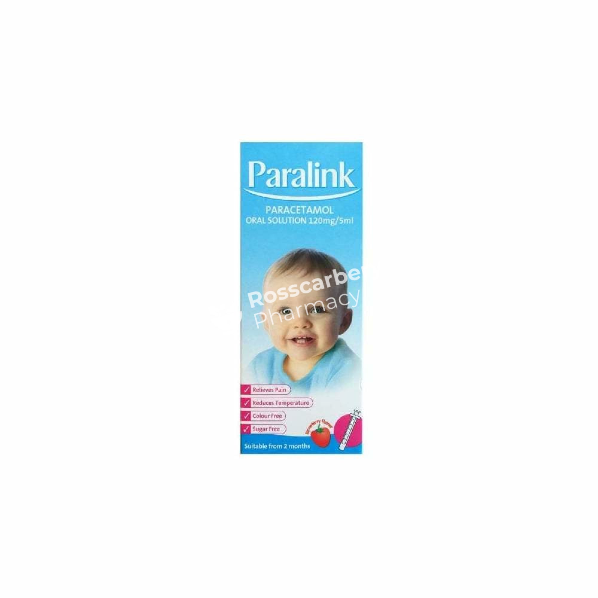 Paralink 120Mg/5Ml Oral Solution With Dosing Syringe Paracetamol 2M+ Childrens Pain Relief