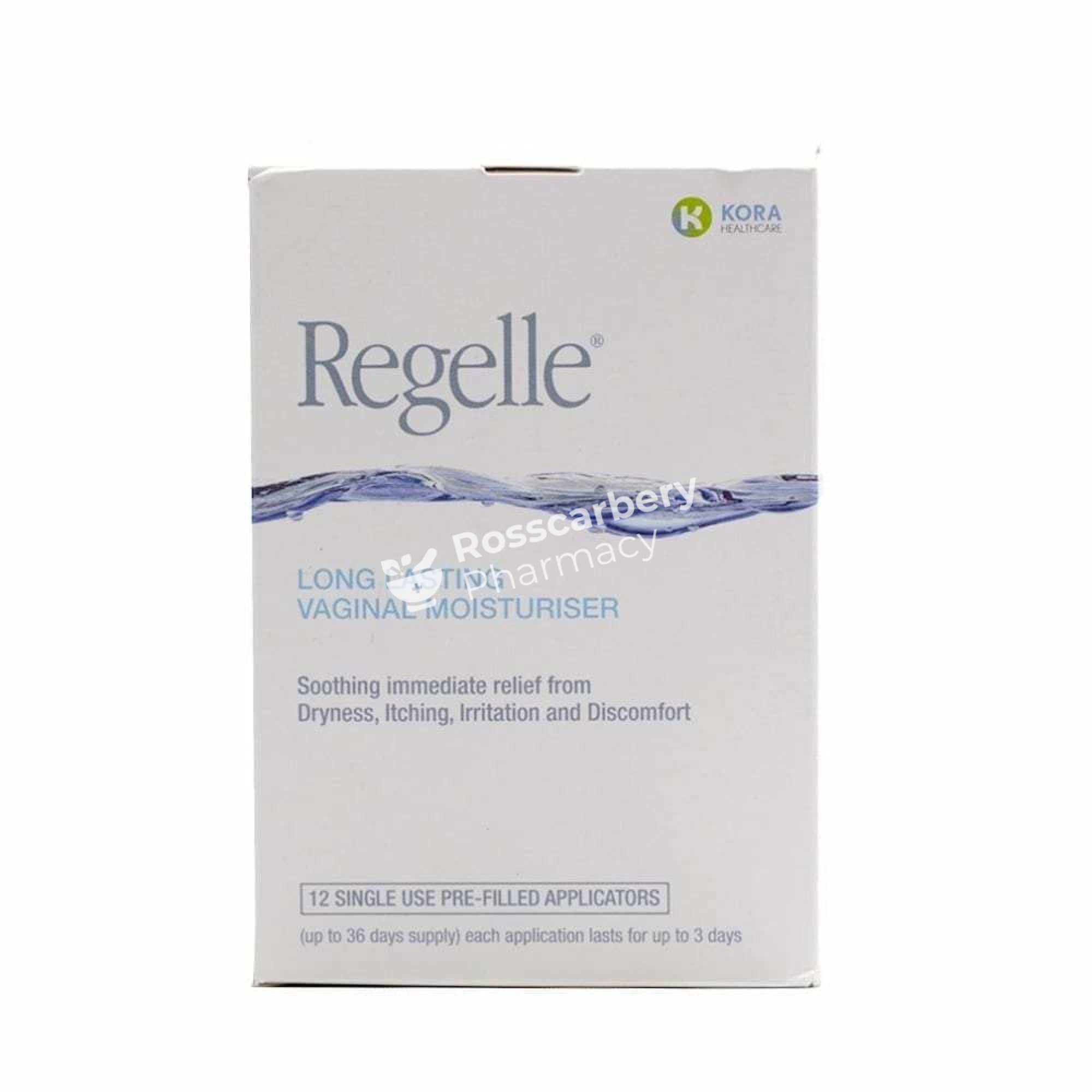 Regelle Long Lasting Vaginal Moisturiser - 12 Single Use Pre-Filled Applicators Feminine Hygiene