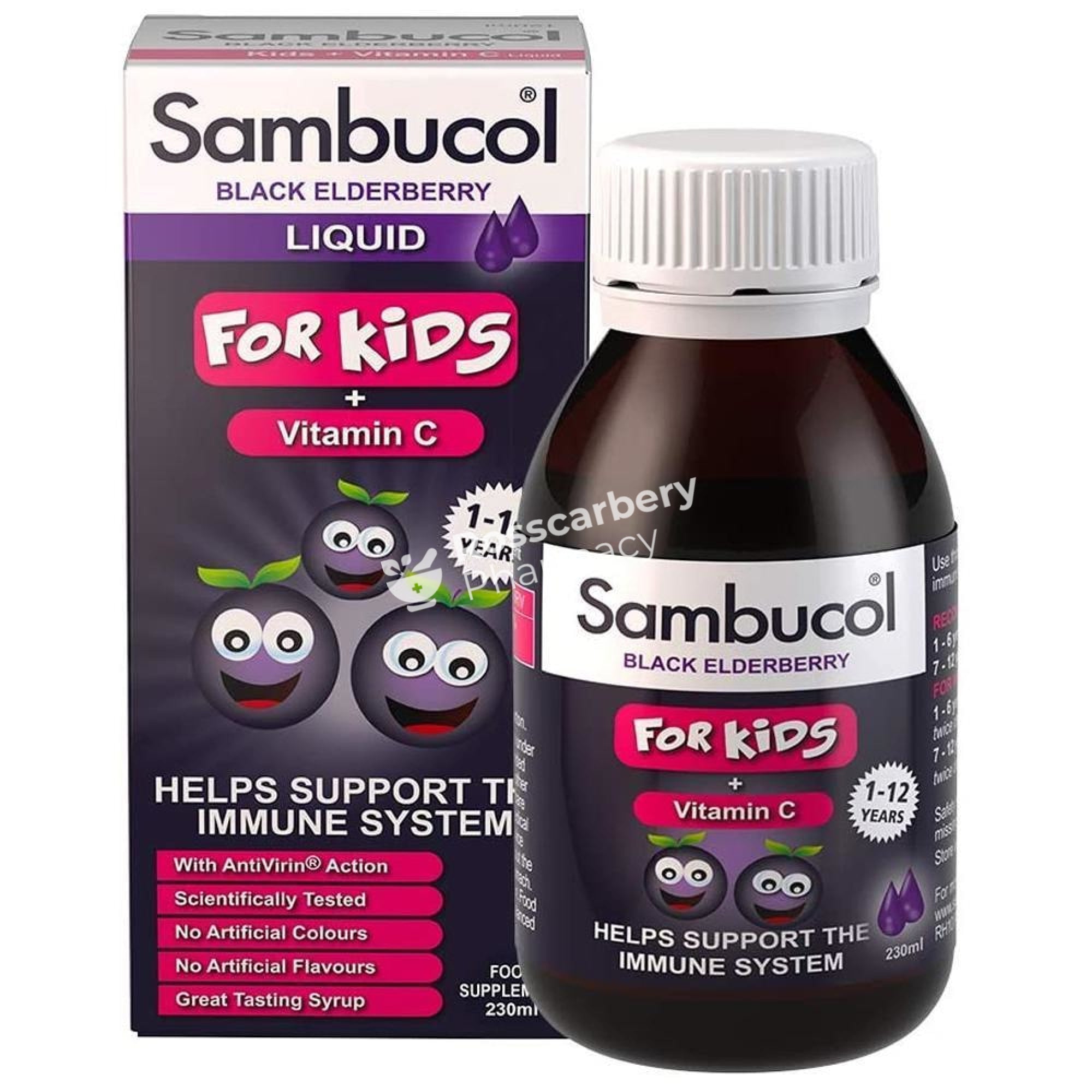 Sambucol - Black Elderberry Liquid For Kids + Vitamin C Childrens Immune Support