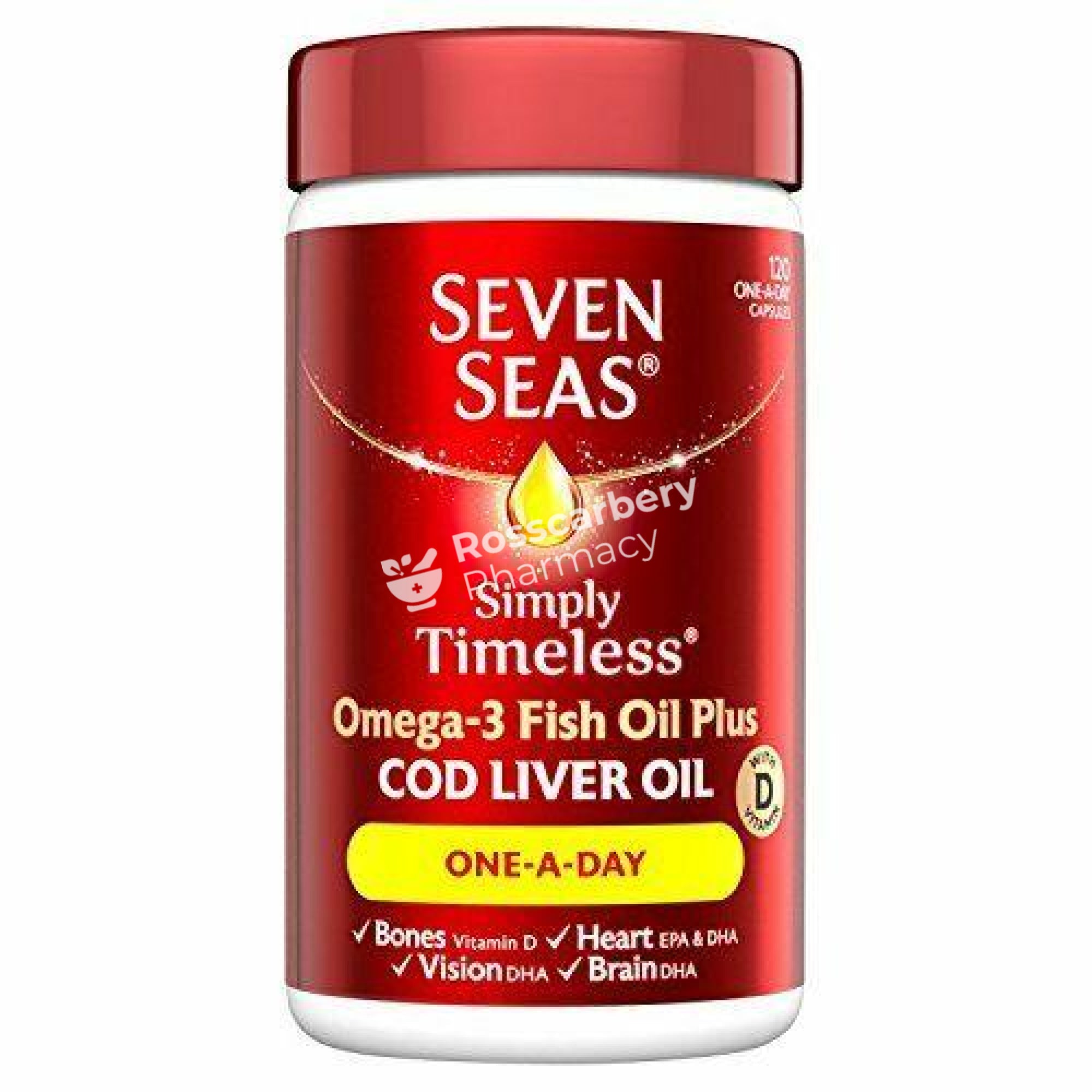 Seven Seas Cod Liver Oil Omega-3 Fish Plus One-A-Day Joint Muscle & Bone Health