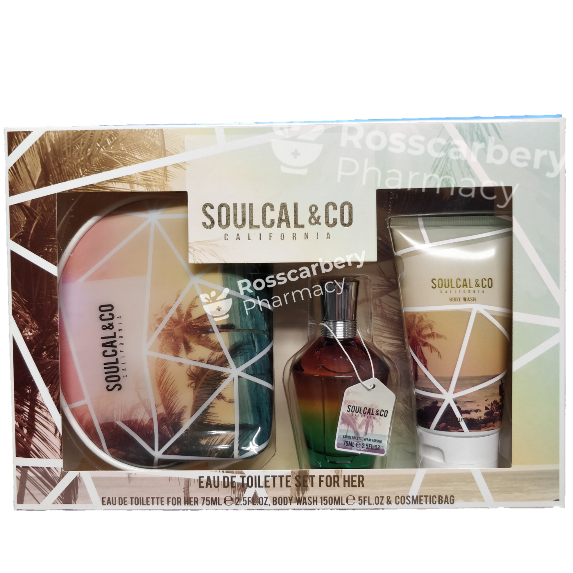 Soulcal & Co California 3 Piece Eau De Toilette Set For Her Skin Bath Gift